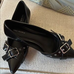 Free People Black Buckle Women's Shoes
